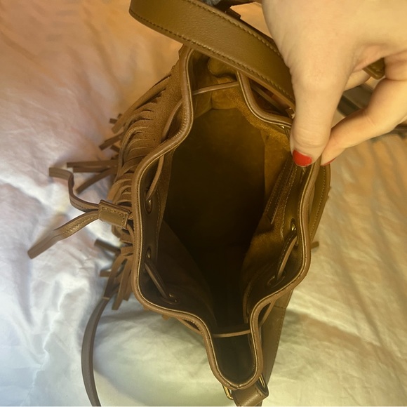 New without Tags Saint Laurent Mini Bucket Bag with Fringe - Picture 7 of 11